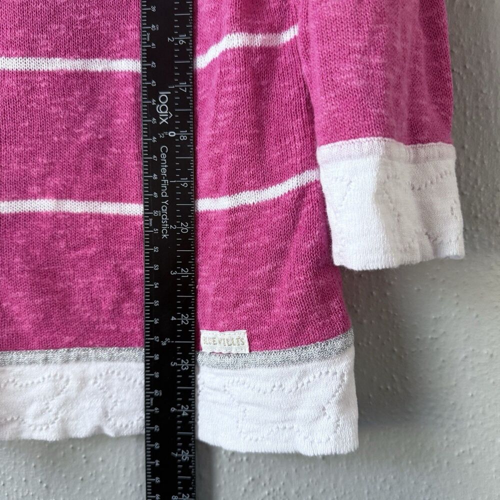 Pleasant by Blue Willi’s Full Zip Sweater Hoodie Cotton Linen Top Size M Pink - Picture 10 of 13